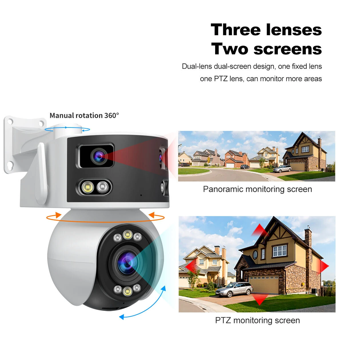 Srihome SH055 8MP WIFI IP Camera 5X Zoom Three Lens 4