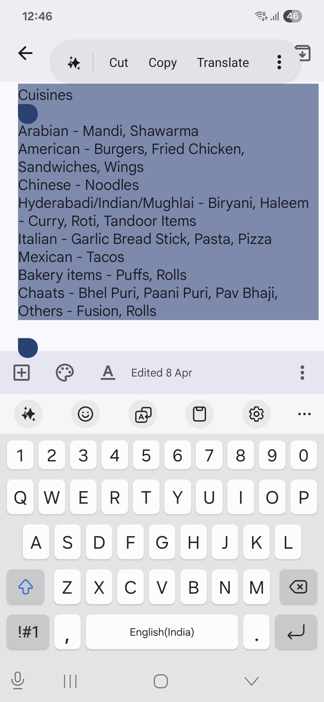 14 - Samsung Galaxy S23 Android 15 One UI 7 Google Keep Samsung Galaxy AI Translate Option