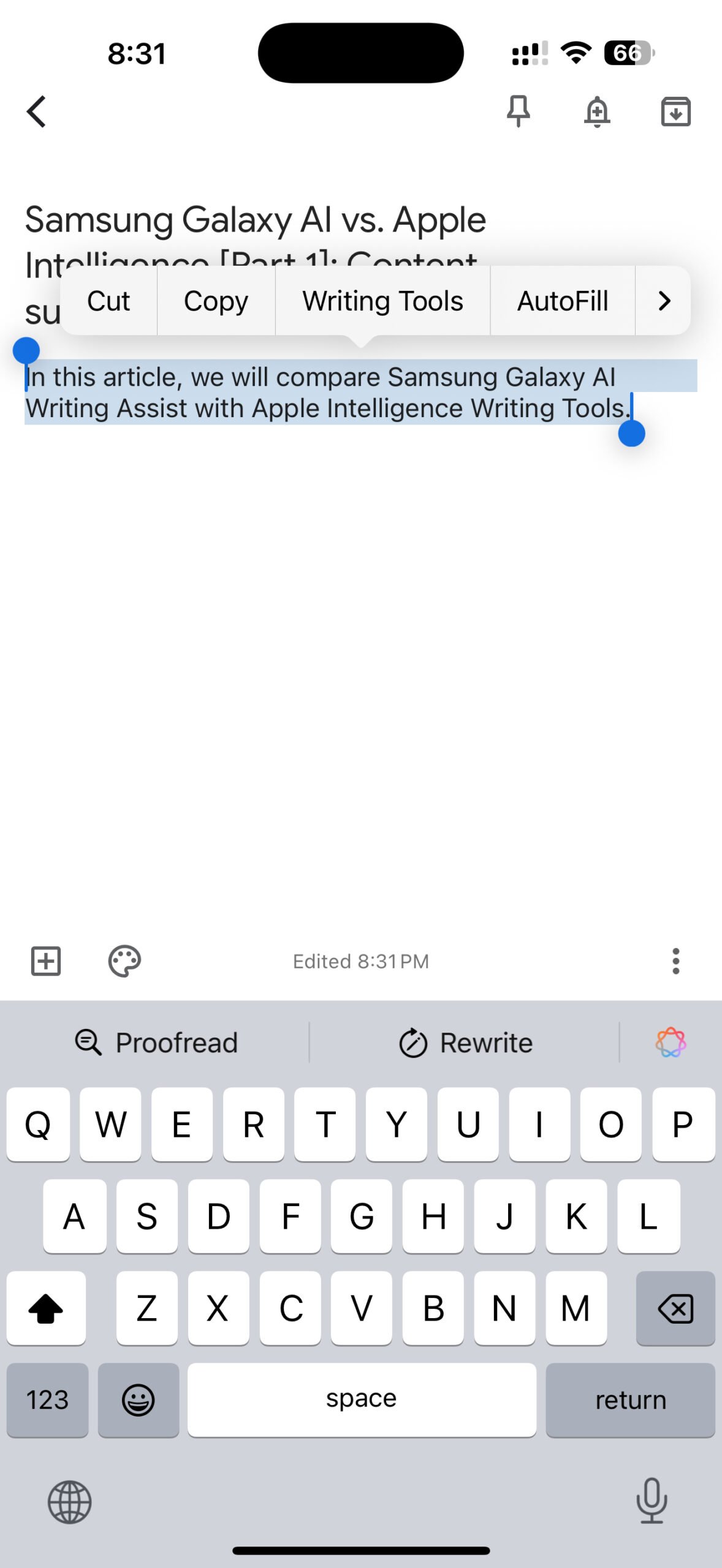 apple iphone 16 pro max apple intelligence writing tools (01)