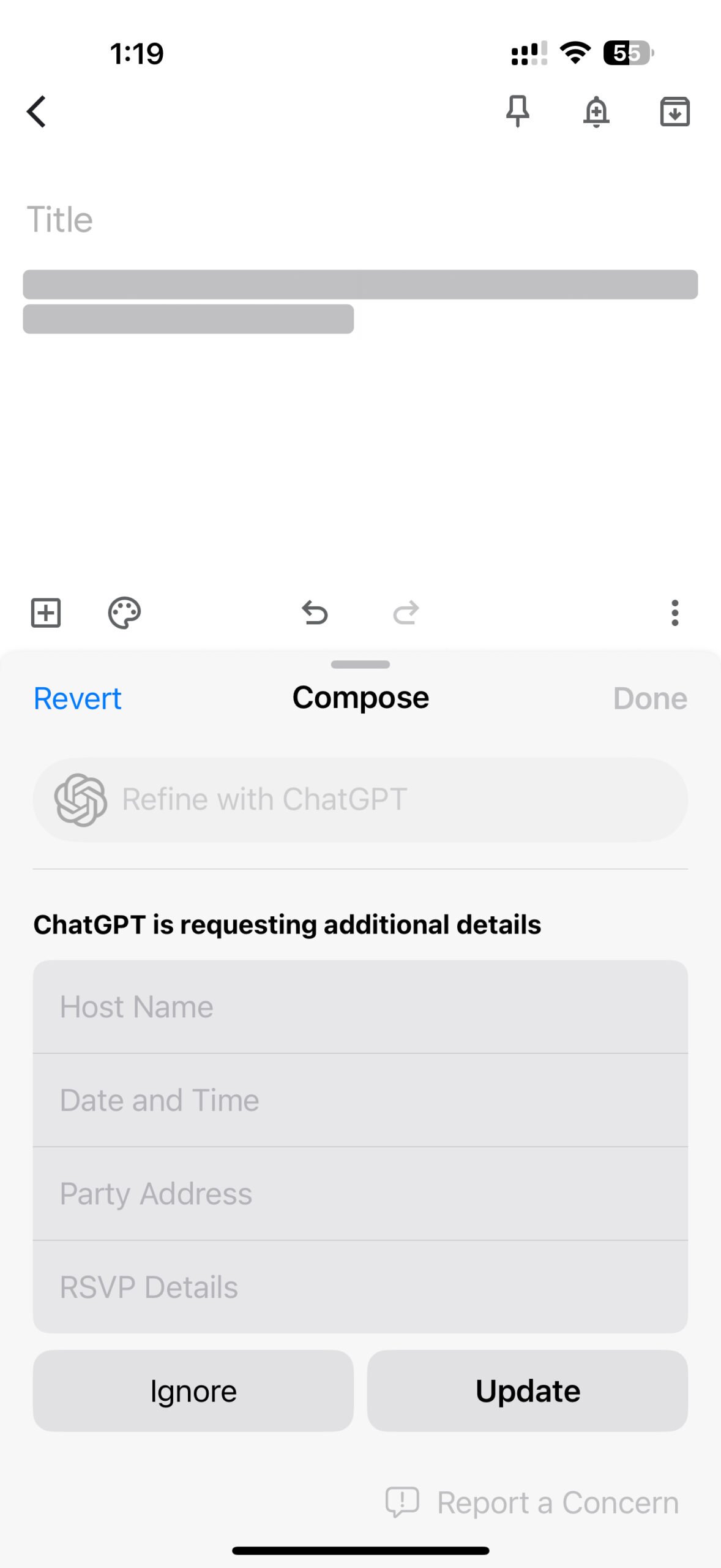 apple iphone 16 pro max apple intelligence writing tools (15) google keep apple intelligence compose with chatgpt