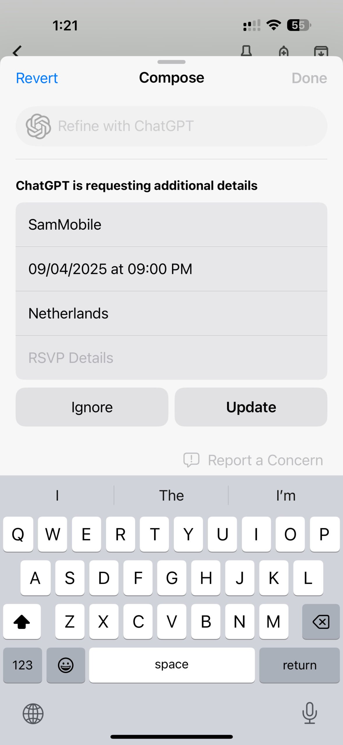 apple iphone 16 pro max apple intelligence writing tools (17) google keep apple intelligence compose with chatgpt