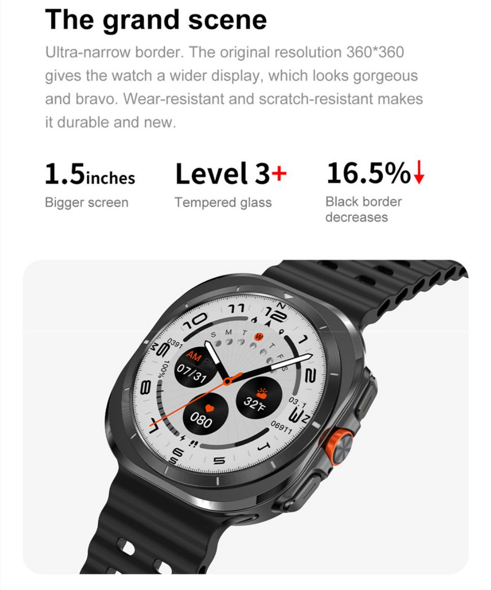 DT NO.I DT Watch Ultra 1.5inch HD Screen Built-in 4GB Memory 1000+ Songs ChatGPT - Recorder - NFC - Compass bluetooth Call 2