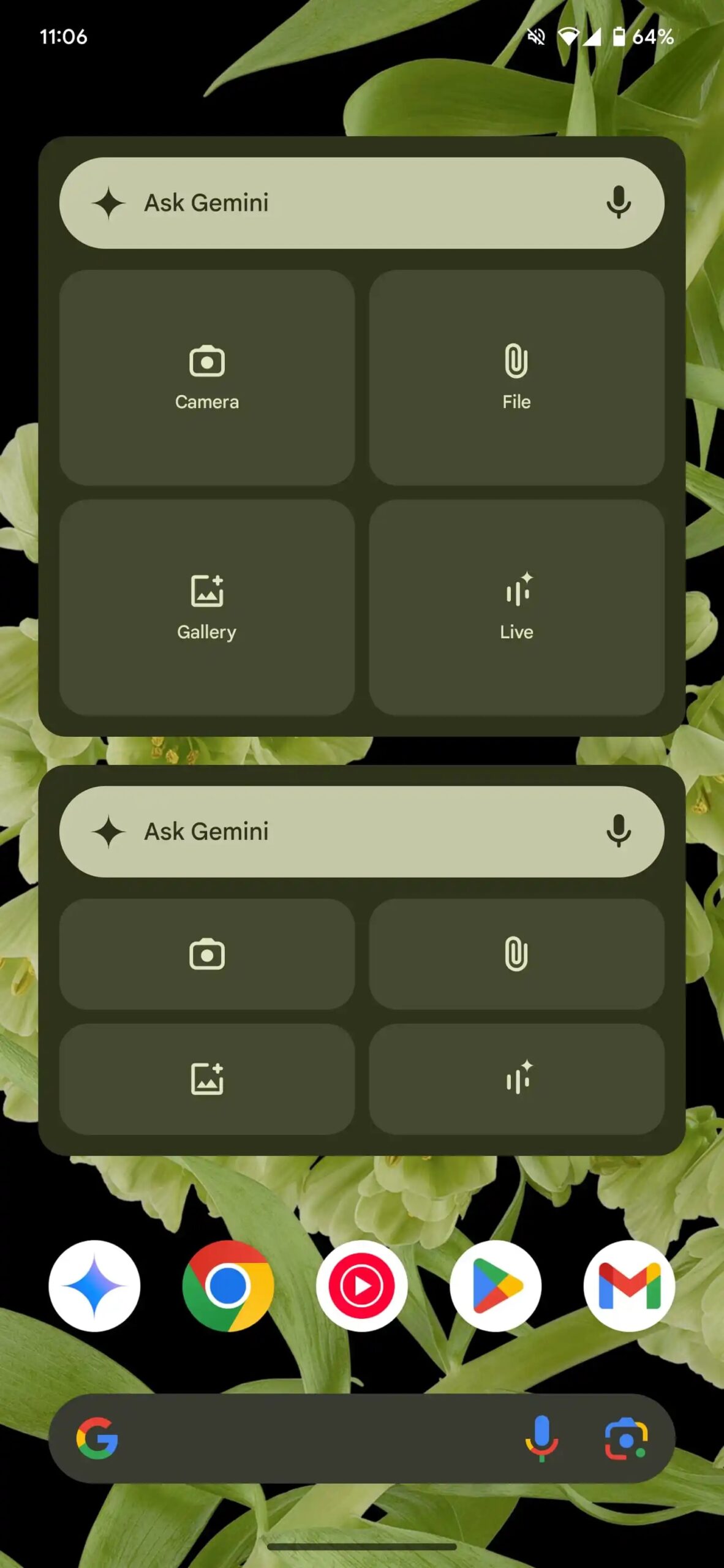 Google Gemini Widget Android Grids