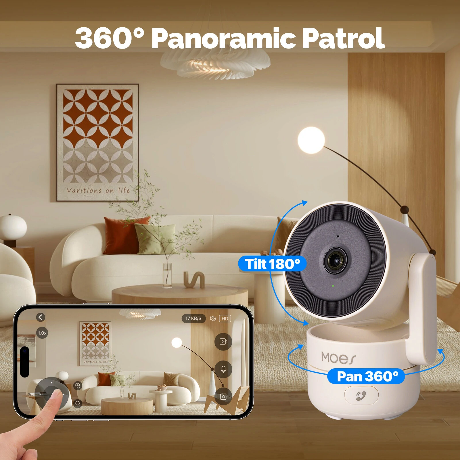 MoesHouse Tuya 4MP WiFi PTZ Camera patrol