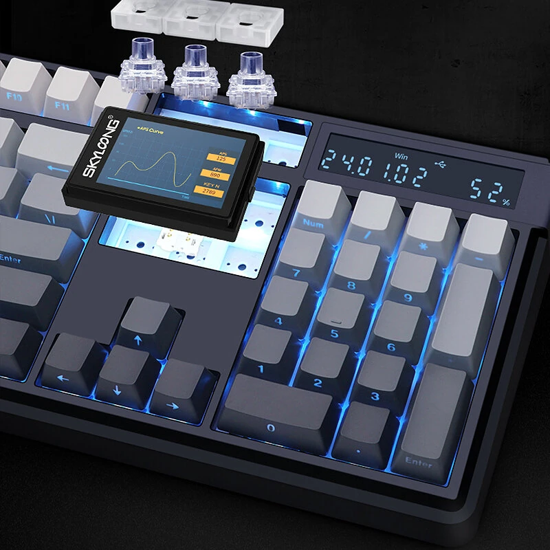SKYLOONG GK104 Pro Tri-mode Mechanical Keyboard with Dual Screen Display 3 Knobs 2