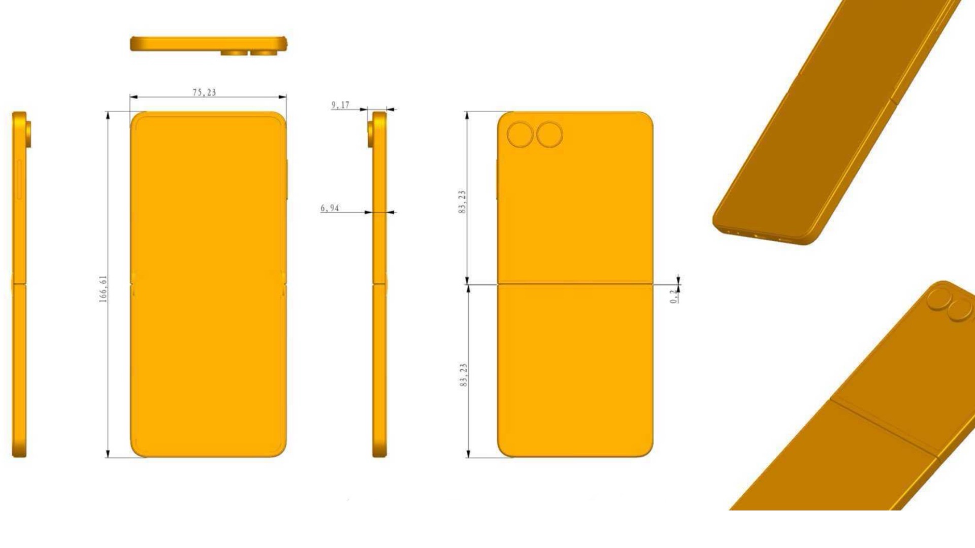samsung galaxy z flip 7 cad render