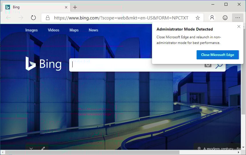 Ειδοποίηση Microsoft Edge