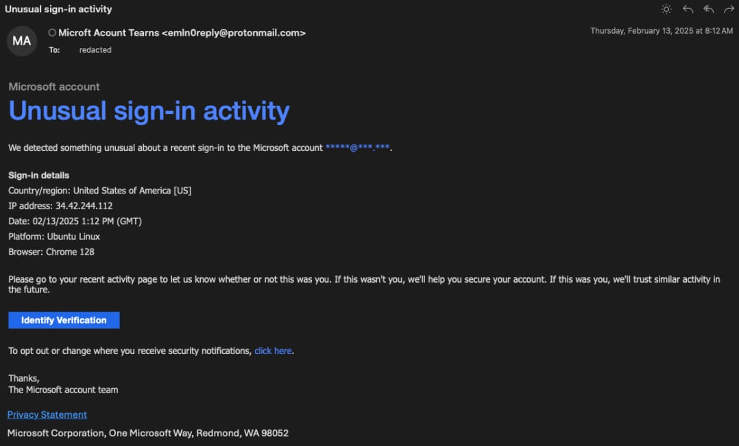 Ψεύτικη ειδοποίηση ασφαλείας της Microsoft