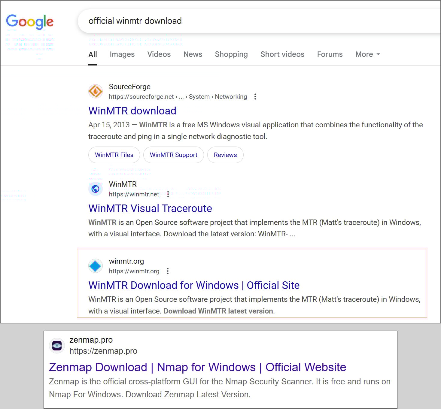 Αποτελέσματα αναζήτησης Google