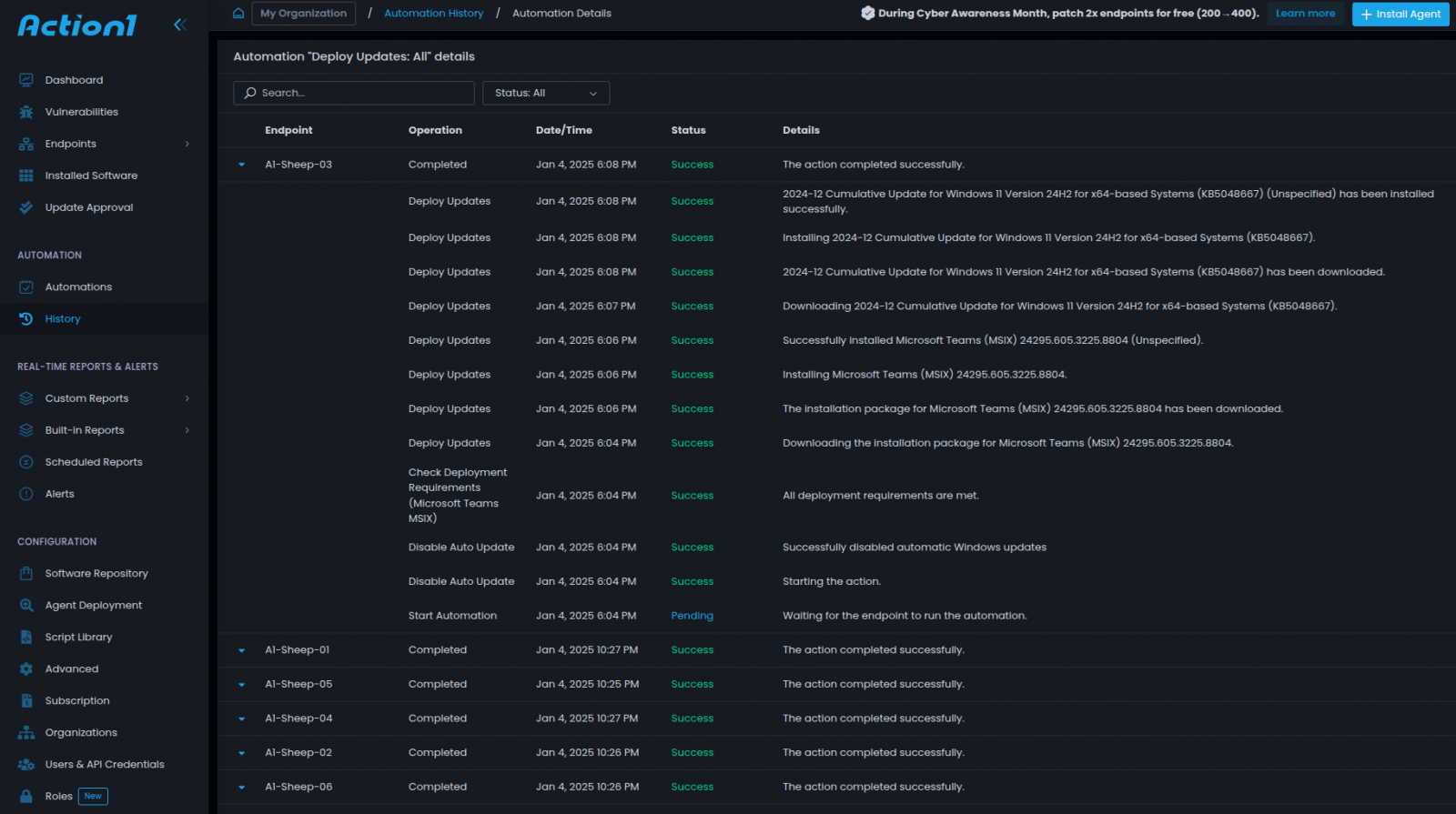 Action1 Λεπτομέρειες Αυτοματισμού