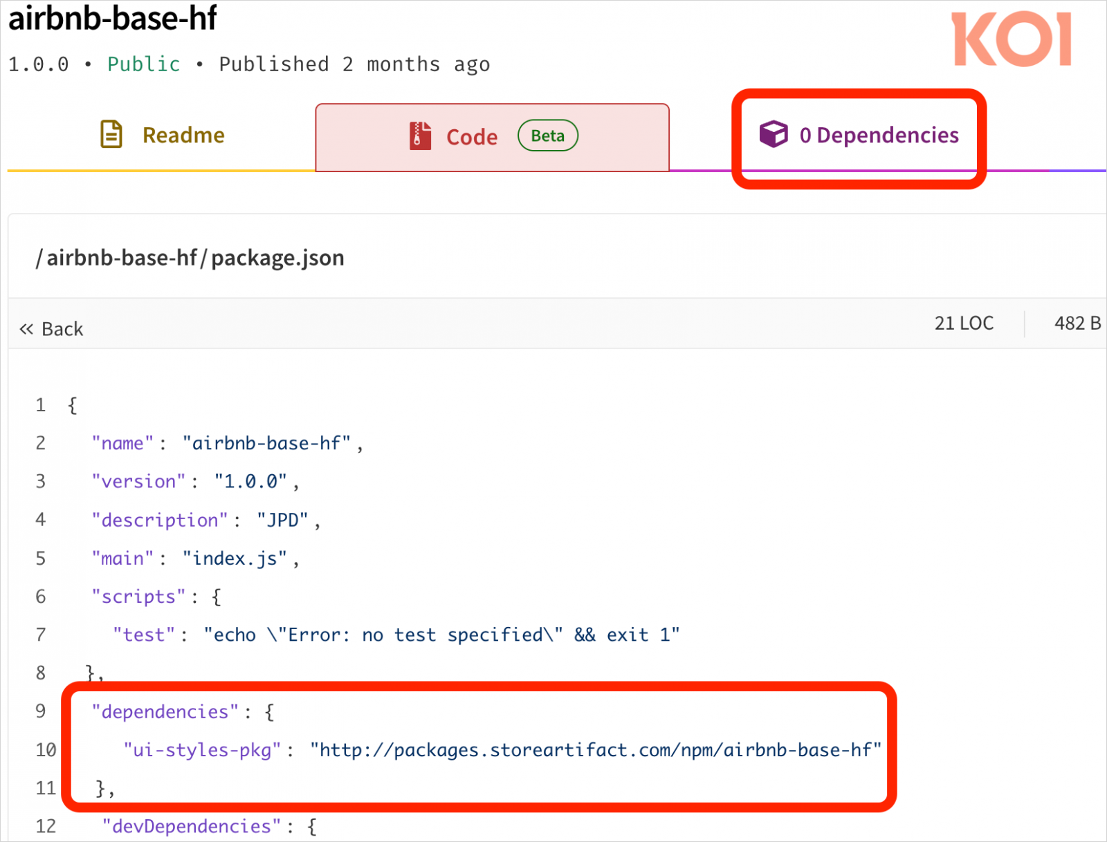 Κωδικός που δηλώνει μηδενικές εξαρτήσεις