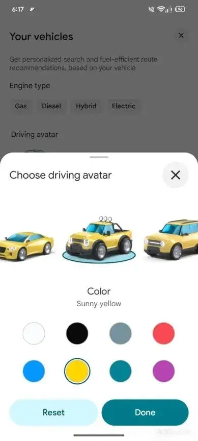 Επιλογή οχήματος στους Χάρτες Google