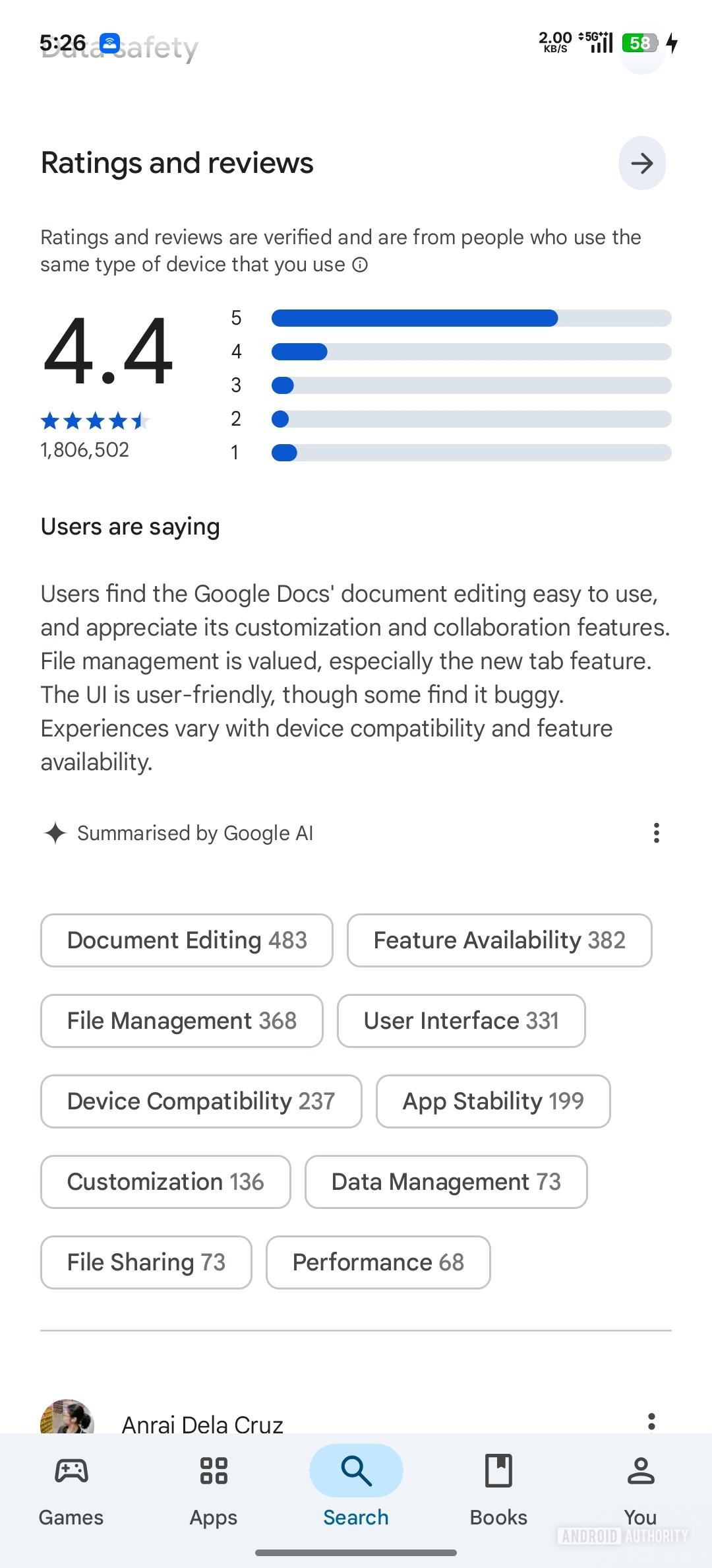 google play store ai περιλήψεις κριτικών 1