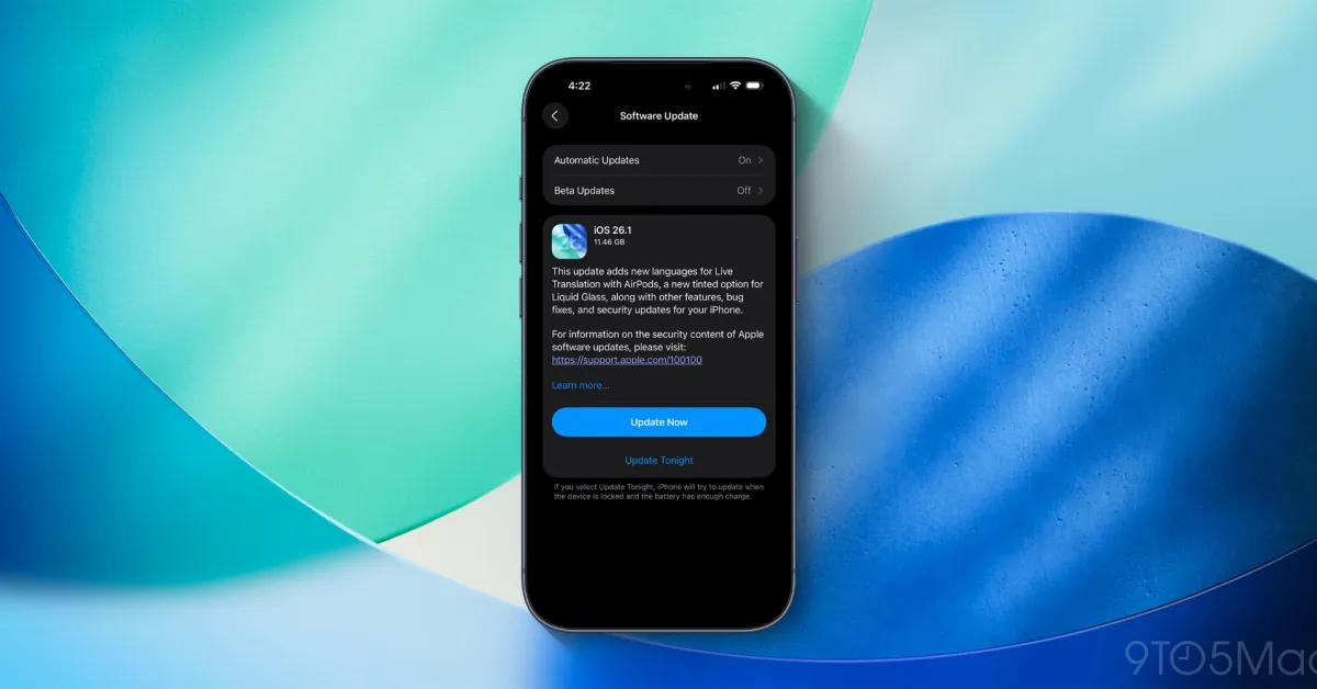 iOS 26.1: Ακολουθούν οι επίσημες σημειώσεις έκδοσης της Apple