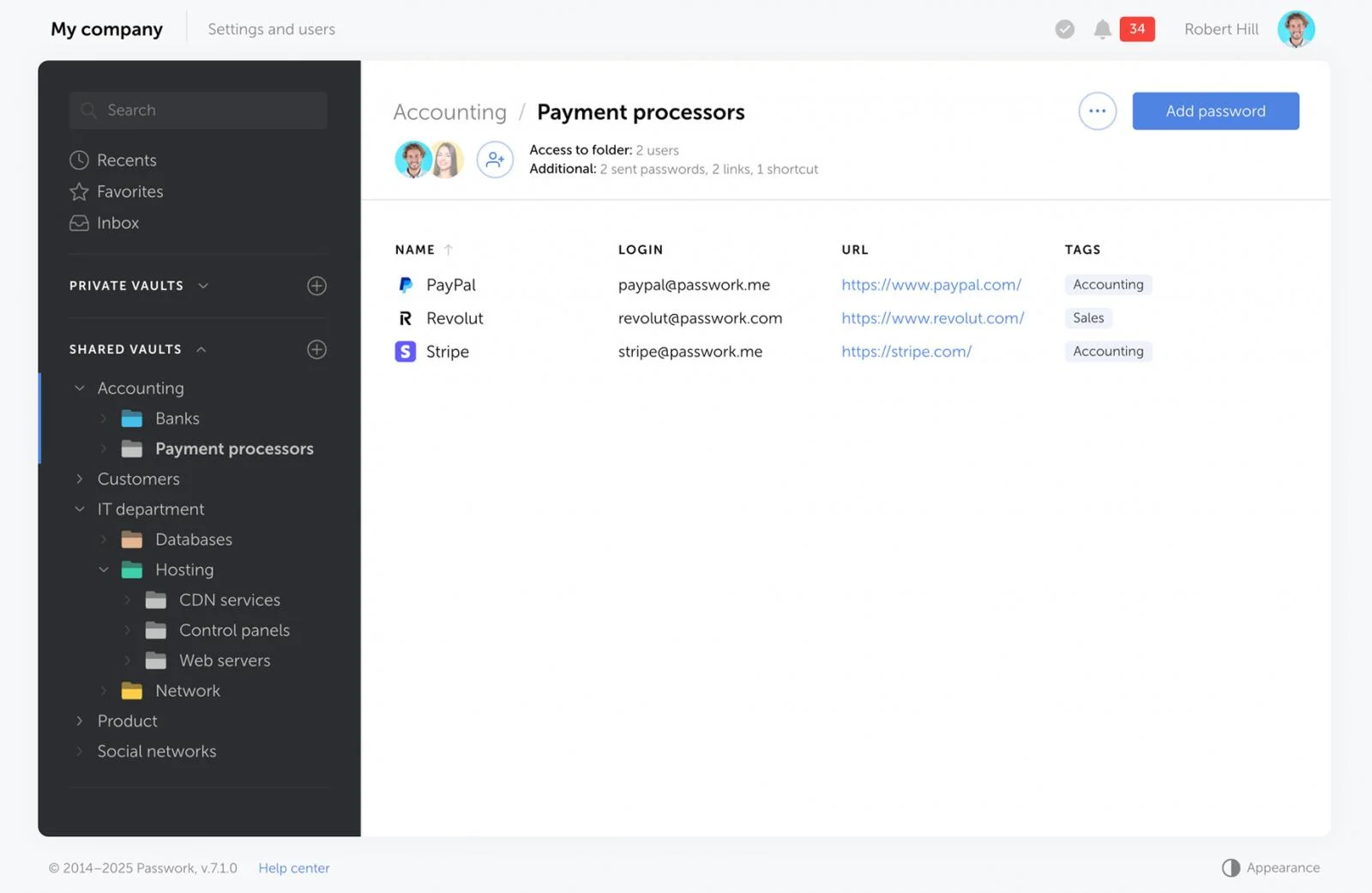Self-hosted password and secrets manager for enterprise teams Payment processors group