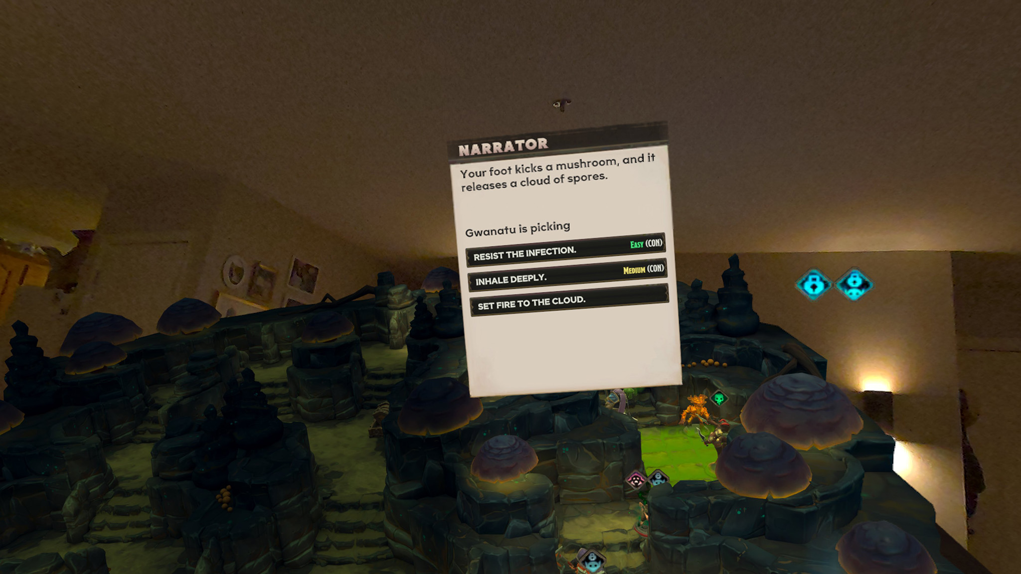 Αντιμετώπιση μιας τυχαίας παγίδας κατά τη διάρκεια μιας μάχης στο Demeo X Dungeons & Dragons: Battlemarked για το Meta Quest 3