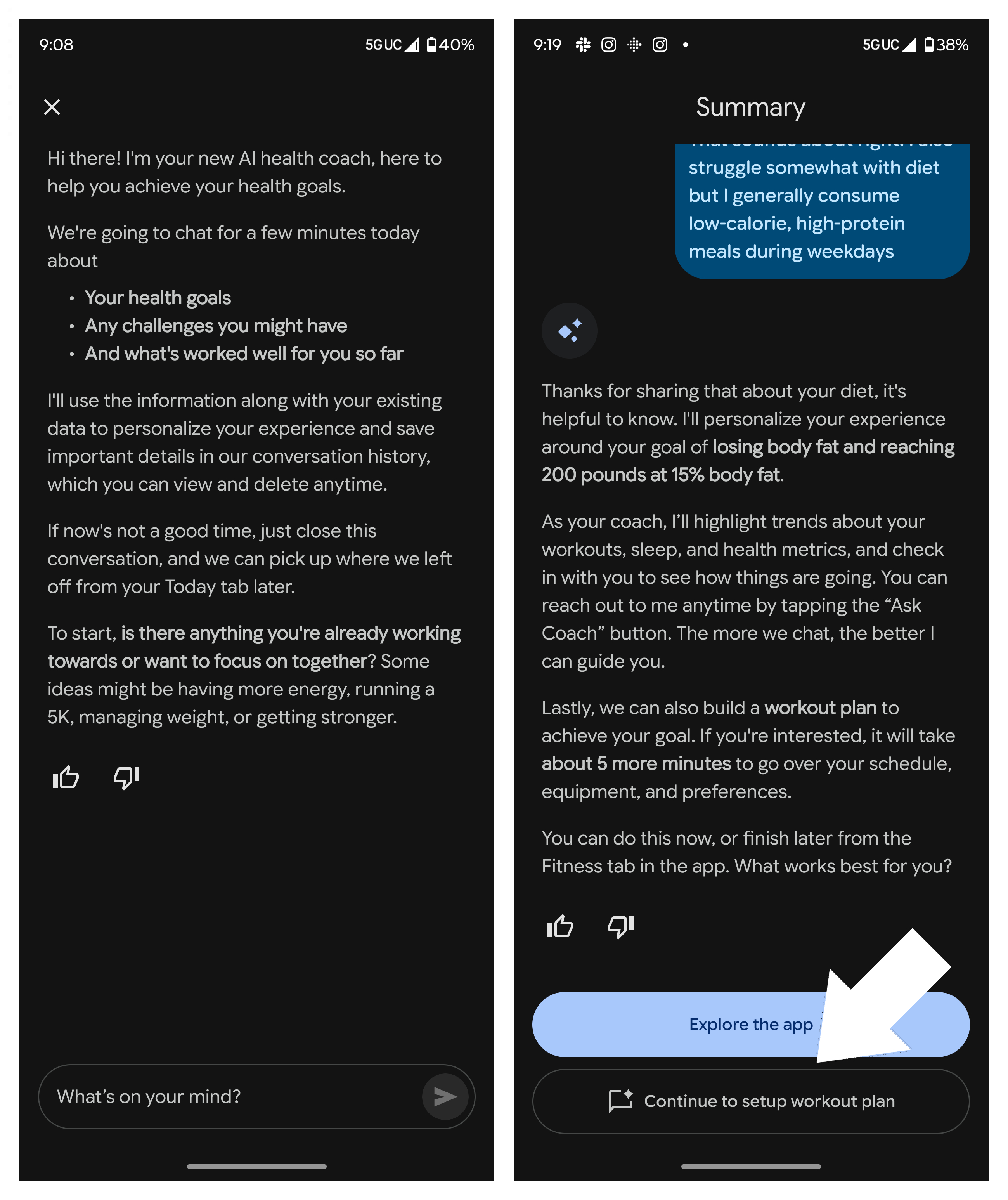 Ρύθμιση και εξερεύνηση της προεπισκόπησης Fitbit Personal Health Coach