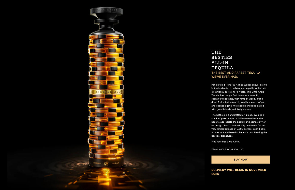 Μετά από 5 μήνες, τα μπουκάλια των 1.200 δολαρίων της Besties All-In τεκίλα αρχίζουν επιτέλους να αποστέλλονται