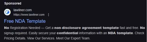 Κακόβουλη διαφήμιση για πρότυπο NDA