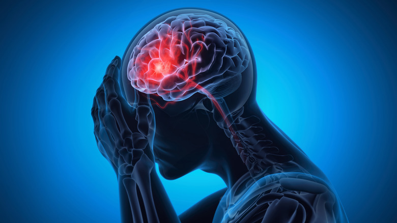 Απεικόνιση του ανθρώπινου σώματος με θέα τον εγκέφαλο και το διαδραστικό κέντρο.