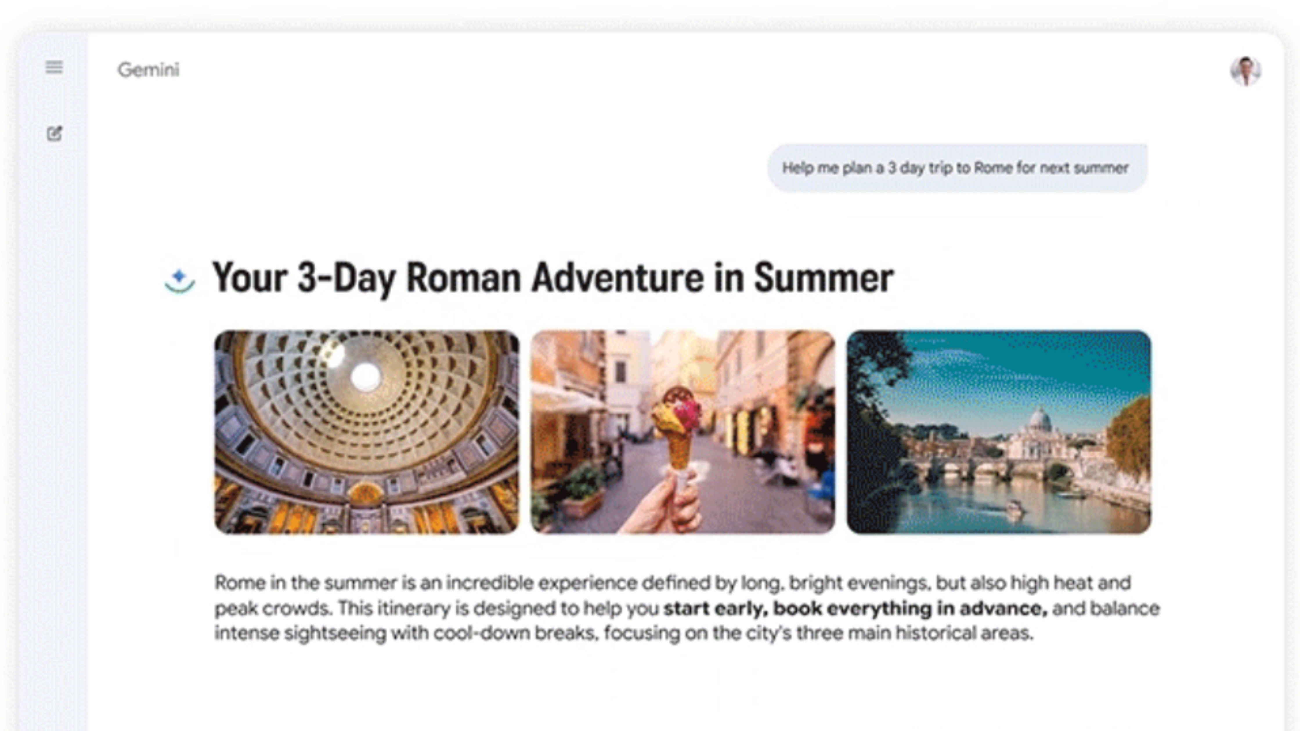 Η δυναμική προβολή στην εφαρμογή Gemini.