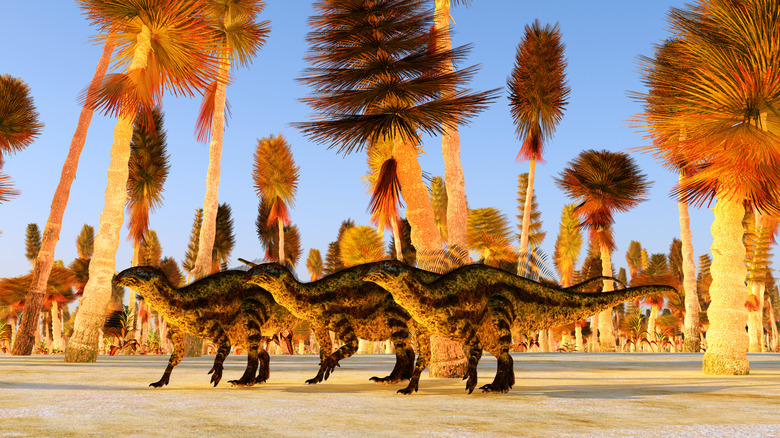 Απόδοση του λοβού Tenontosaurus στον βιότοπό του.