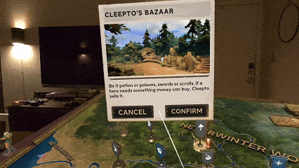 Επιλογή τοποθεσίας για επίσκεψη στον παγκόσμιο χάρτη στο Demeo X Dungeons & Dragons: Battlemarked για το Meta Quest 3