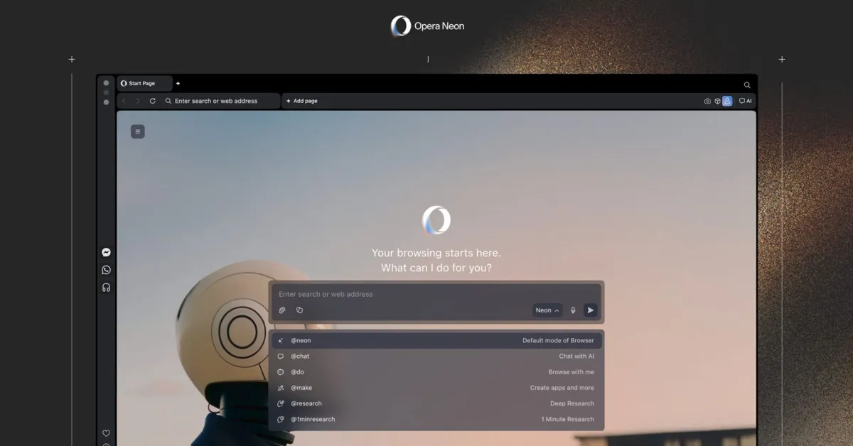 Το πρακτορείο προγράμματος περιήγησης Neon της Opera είναι πλέον γενικά διαθέσιμο