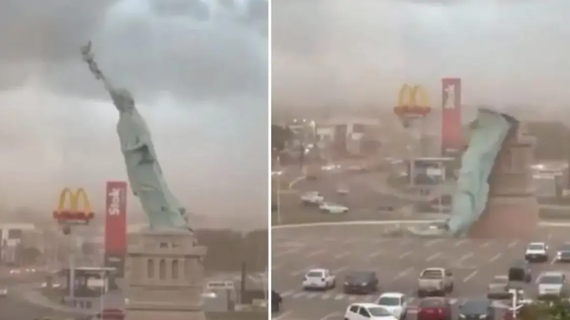 «Σοκαριστικό: Κατέρρευσε το αντίγραφο του Αγάλματος της Ελευθερίας στη Βραζιλία από τρομακτικούς ανέμους! (Δείτε το ΒΙΝΤΕΟ)»