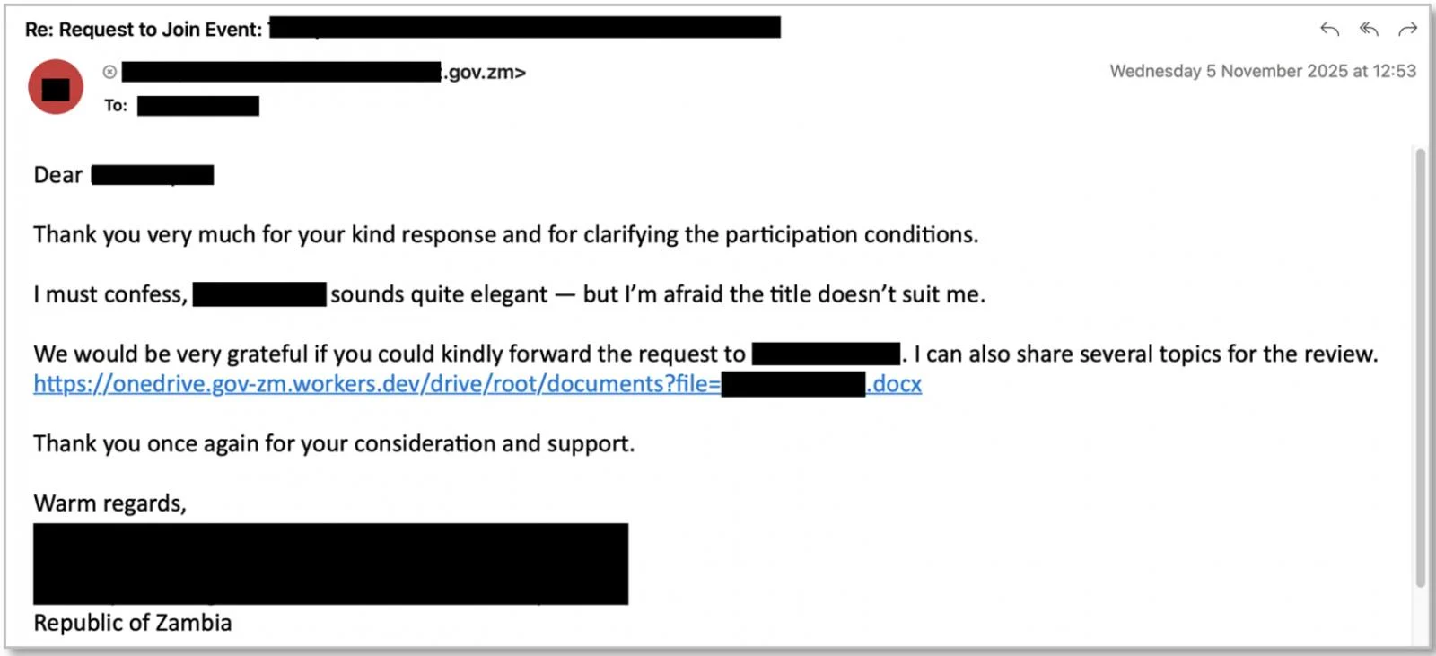 Κακόβουλο email που ακολουθεί προηγούμενη ακατάλληλη αλληλεπίδραση