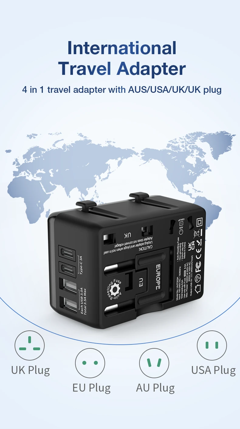 Ανακαλύψτε τον BlitzWolf BW-TA1: Ο αναγκαίος φορτιστής ταξιδιού με πέντε θύρες και συμβατότητα σε EU/UK/US/AU, μόνο στα 11.3€!