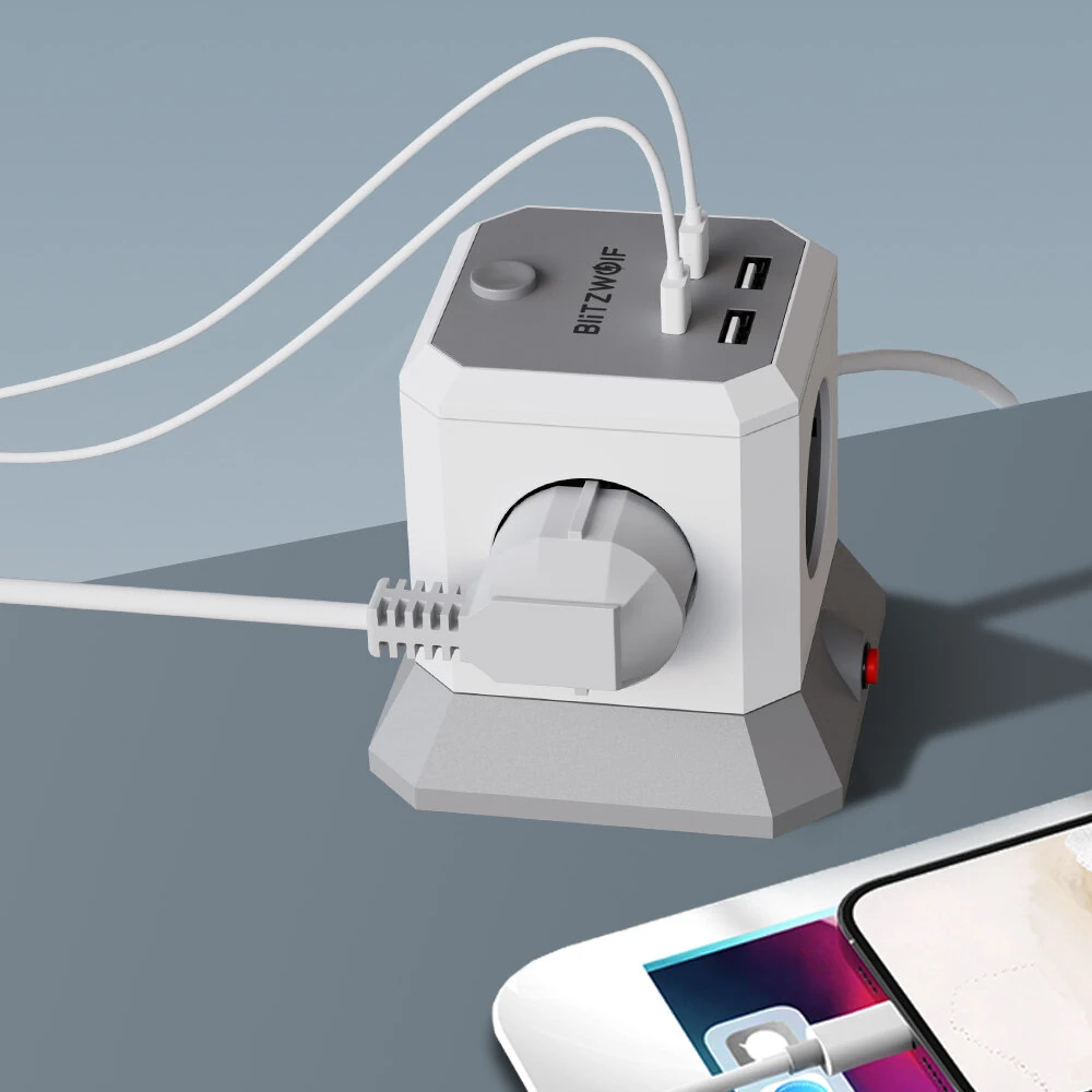 Απίθανο Πολύπριζο BlitzWolf BW-EC1: 8 θέσεις, 4 σούκο και 4 USB! Μην το χάσετε!