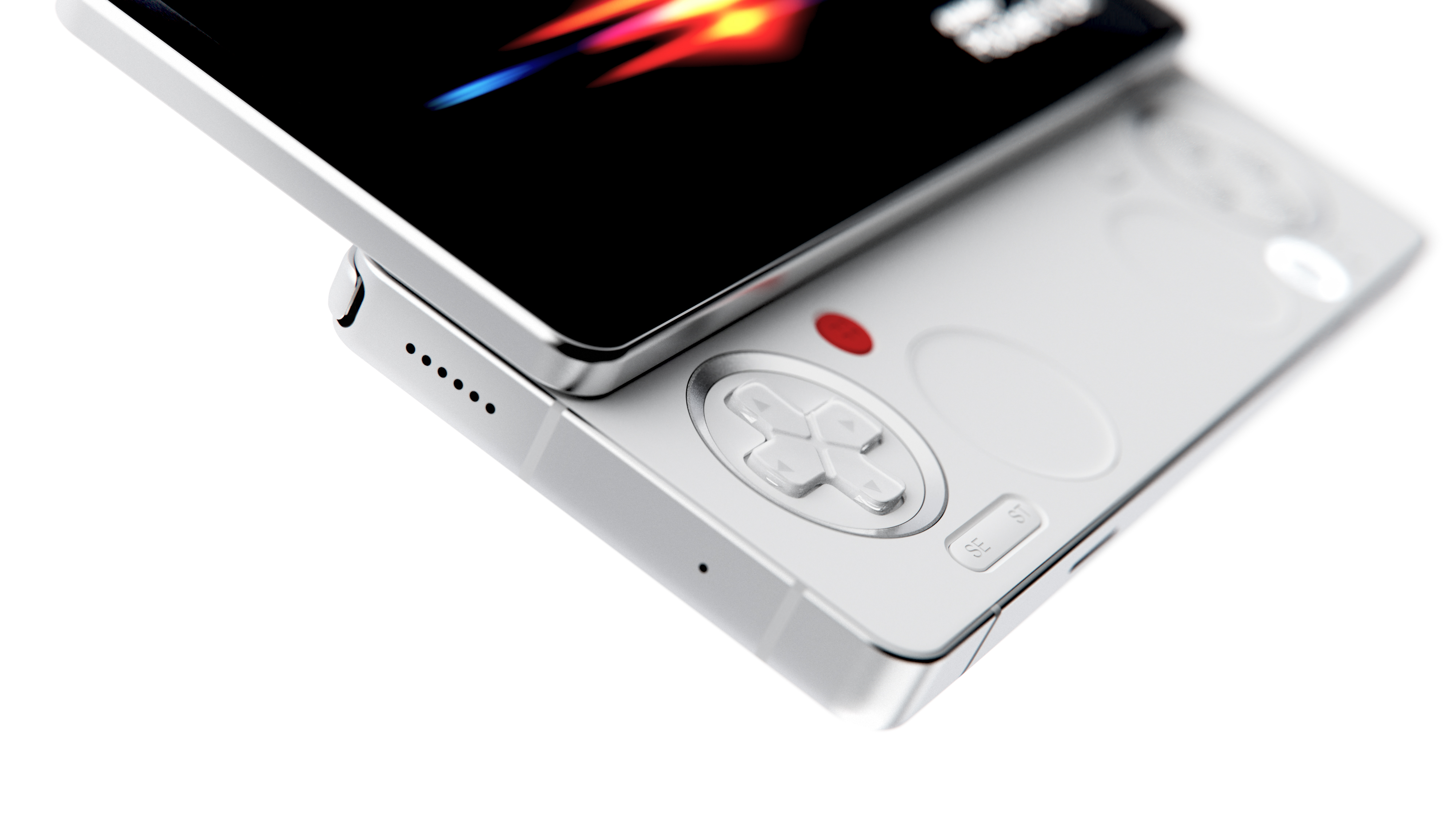 AYANEO Pocket PLAY γωνιακή όψη της αριστερής πλευράς των χειριστηρίων