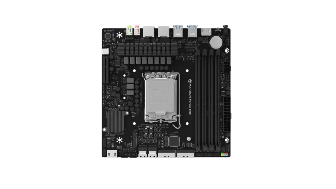 Η Maxsun κάνει το ντεμπούτο της για το MS-PC Farm B860I, μια σπάνια μητρική πλακέτα με τέσσερα DIMM Mini ITX Μια μητρική πλακέτα Maxsun με την ένδειξη «PCIE Gen 5.0 B650» που δείχνει διάφορες θύρες και υποδοχές.