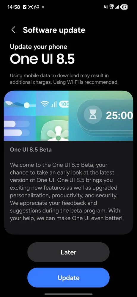 samsung galaxy s25 ultra one ui 8.5 beta 1 ενημέρωση Ινδία