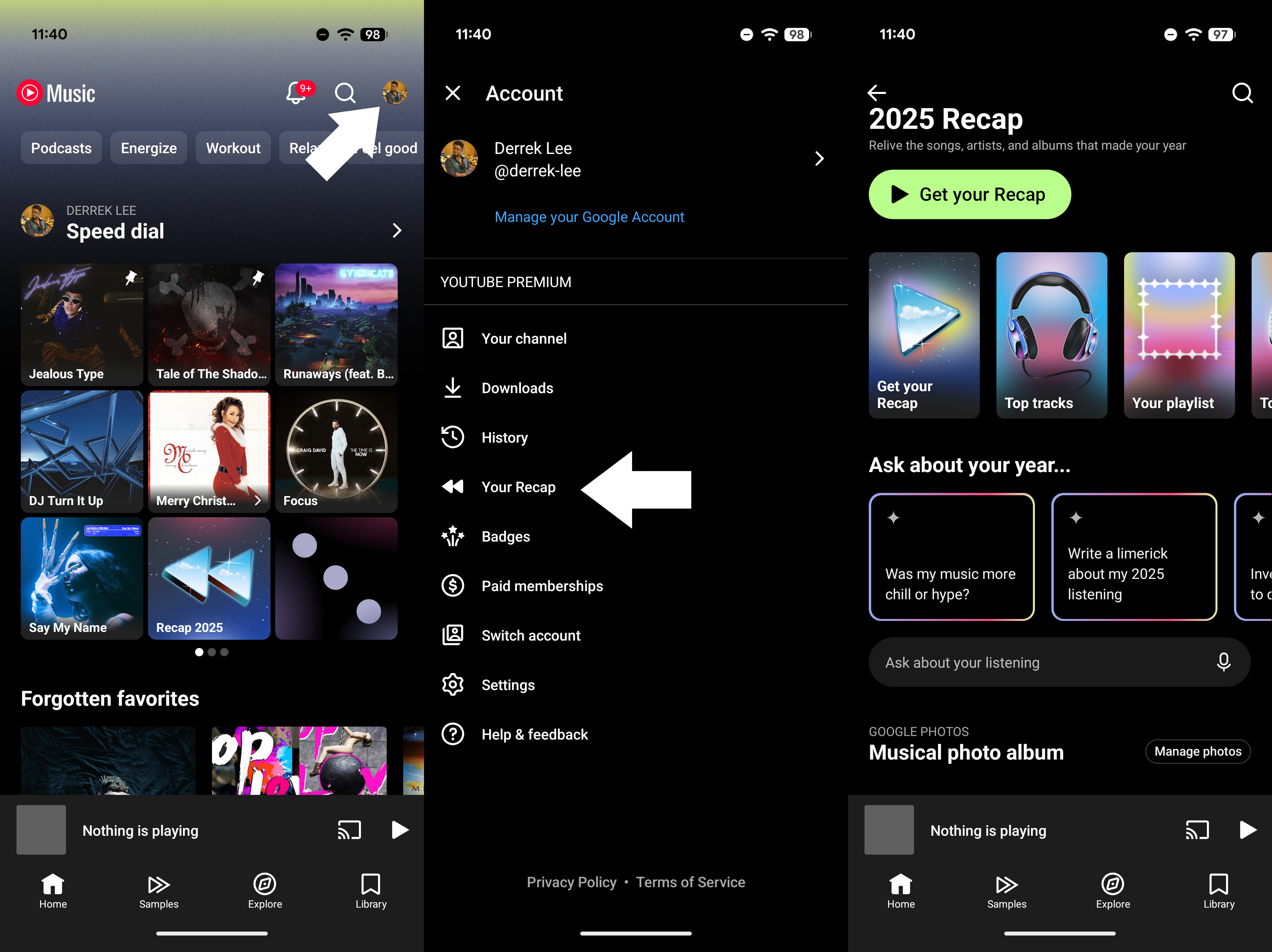 Πώς να βρείτε το Spotify Wrapped 2025, το YouTube Music Recap ή το Apple Music Replay Πώς να αποκτήσετε πρόσβαση στο YouTube Music Recap