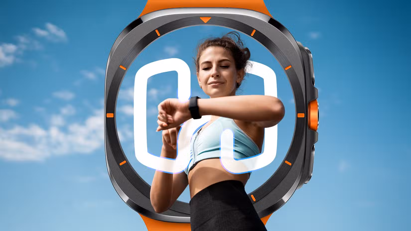 5 υποτιμημένες εφαρμογές υγείας Wear OS που θα ήθελα να είχα βρει νωρίτερα Μια γυναίκα γυμναστικής που κοιτάζει το έξυπνο ρολόι της, με το λογότυπο Hevy στο φόντο. (1)