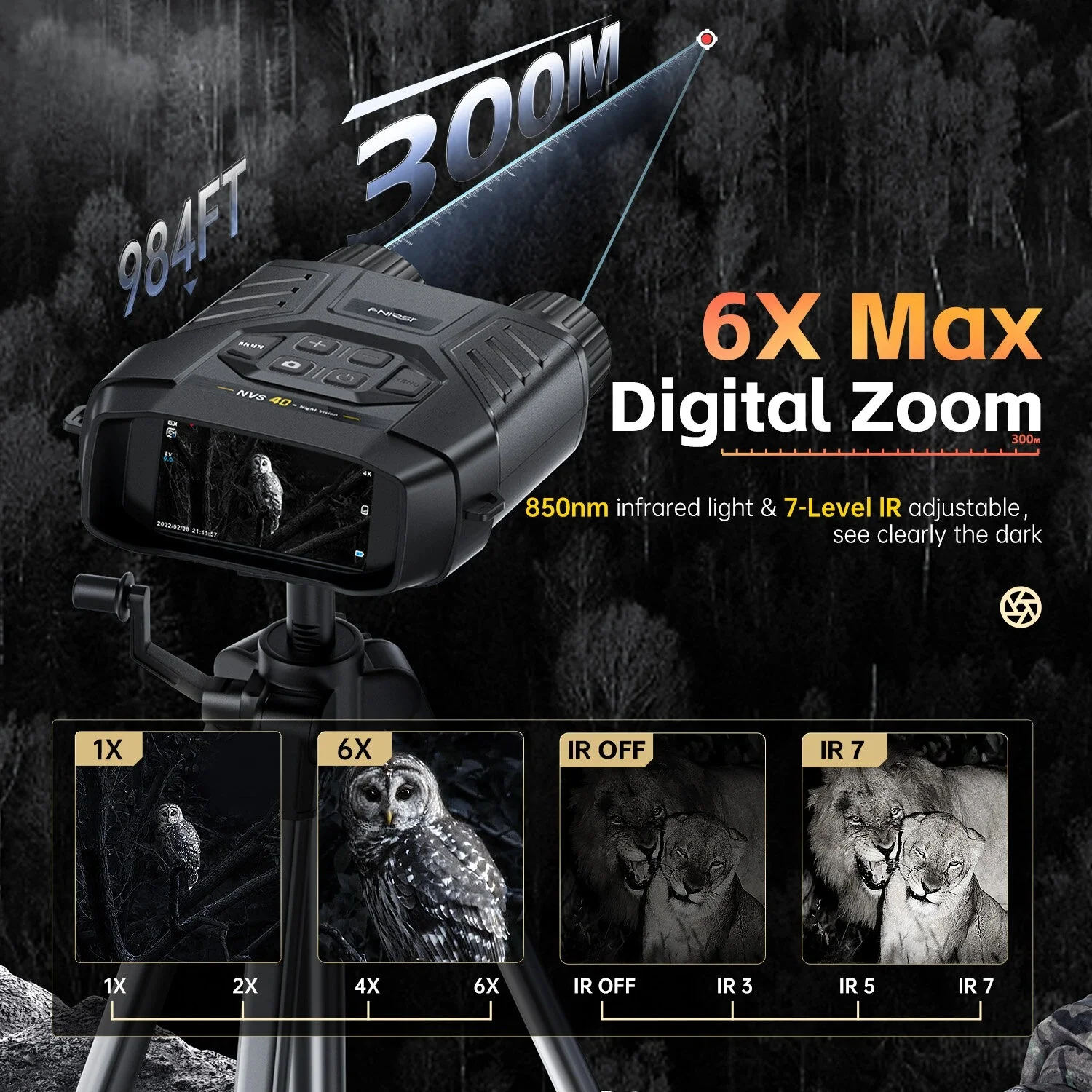 Ανακαλύψτε τη Νέα Επανάσταση στη Νυχτερινή Όραση: FNIRSI NVS-40 με 4K Ανάλυση και 6x Ψηφιακό Zoom – Για Παρατήρηση έως 300 Μέτρα! 🌙🔥