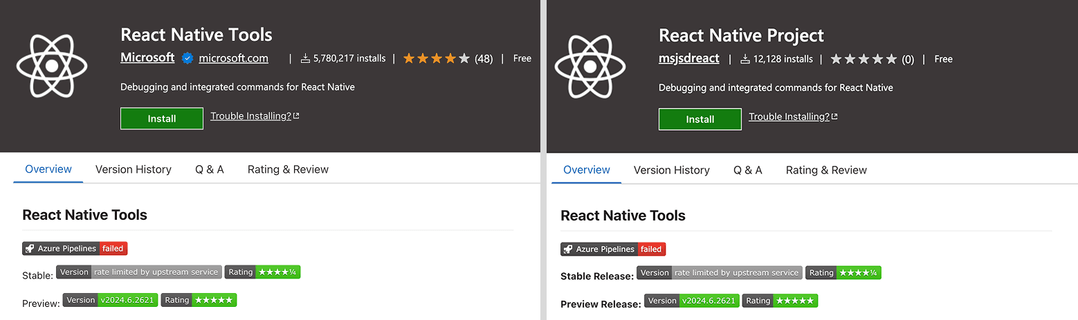 Πακέτα νόμιμων (αριστερά) και μιμητών (δεξιά).
