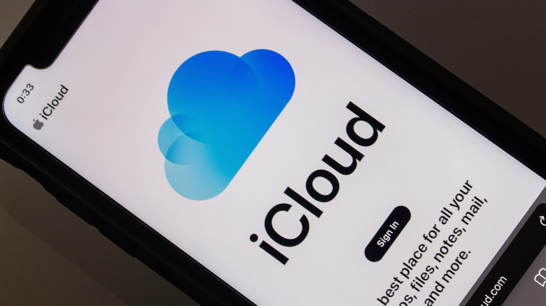 Ο ιστότοπος σύνδεσης iCloud σε ένα iPhone.