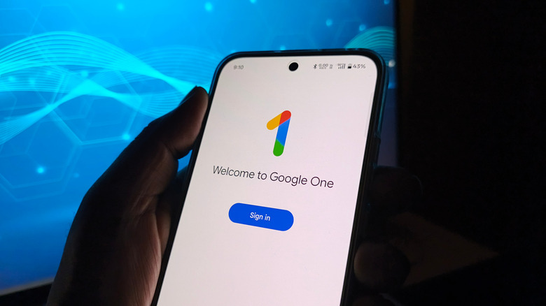 Η σελίδα εγγραφής στο Google One φορτώθηκε σε τηλέφωνο Android.