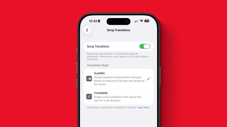 Οι χρήστες μπορούν να επιλέξουν μεταξύ AutoMix, Crossfade ή κανένα από αυτά