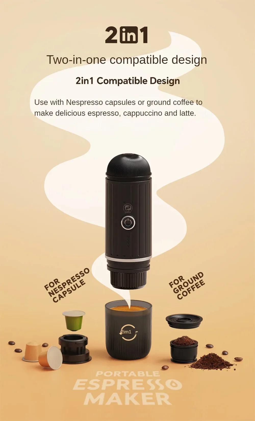 iCafilas Portable Italian Capsule Coffee Machine 3