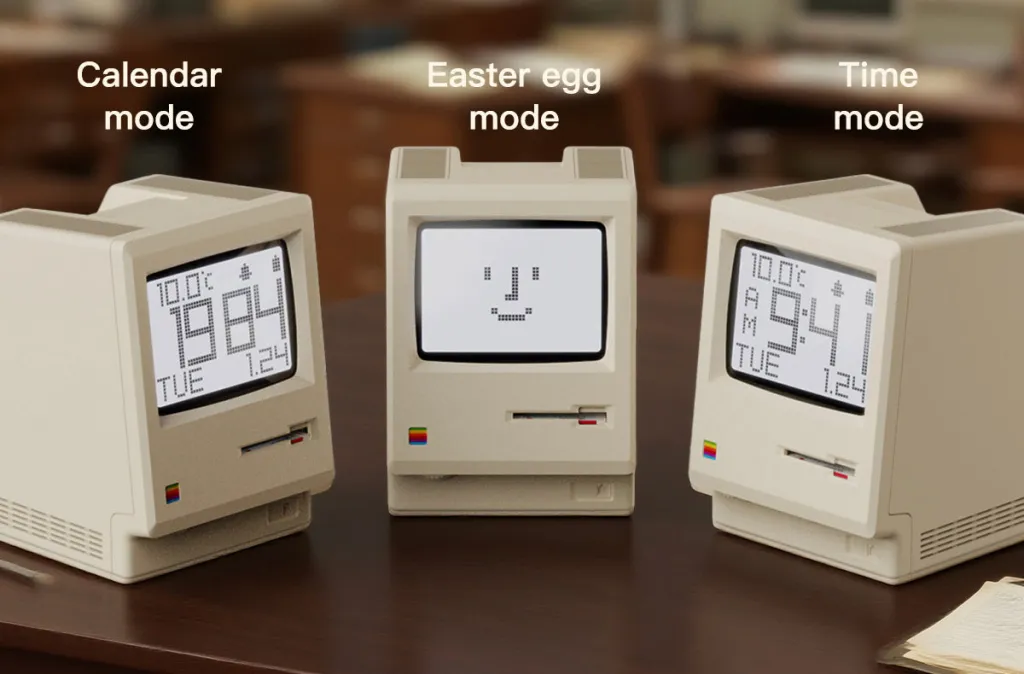 Το Maclock είναι ένα αξιολάτρευτο επιτραπέζιο ρολόι για τους λάτρεις του Macintosh του 1984 Το Maclock είναι ένα αξιολάτρευτο επιτραπέζιο ρολόι για τους λάτρεις του Macintosh του 1984