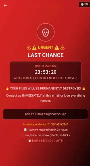 Επικάλυψη λύτρων του DroidLock