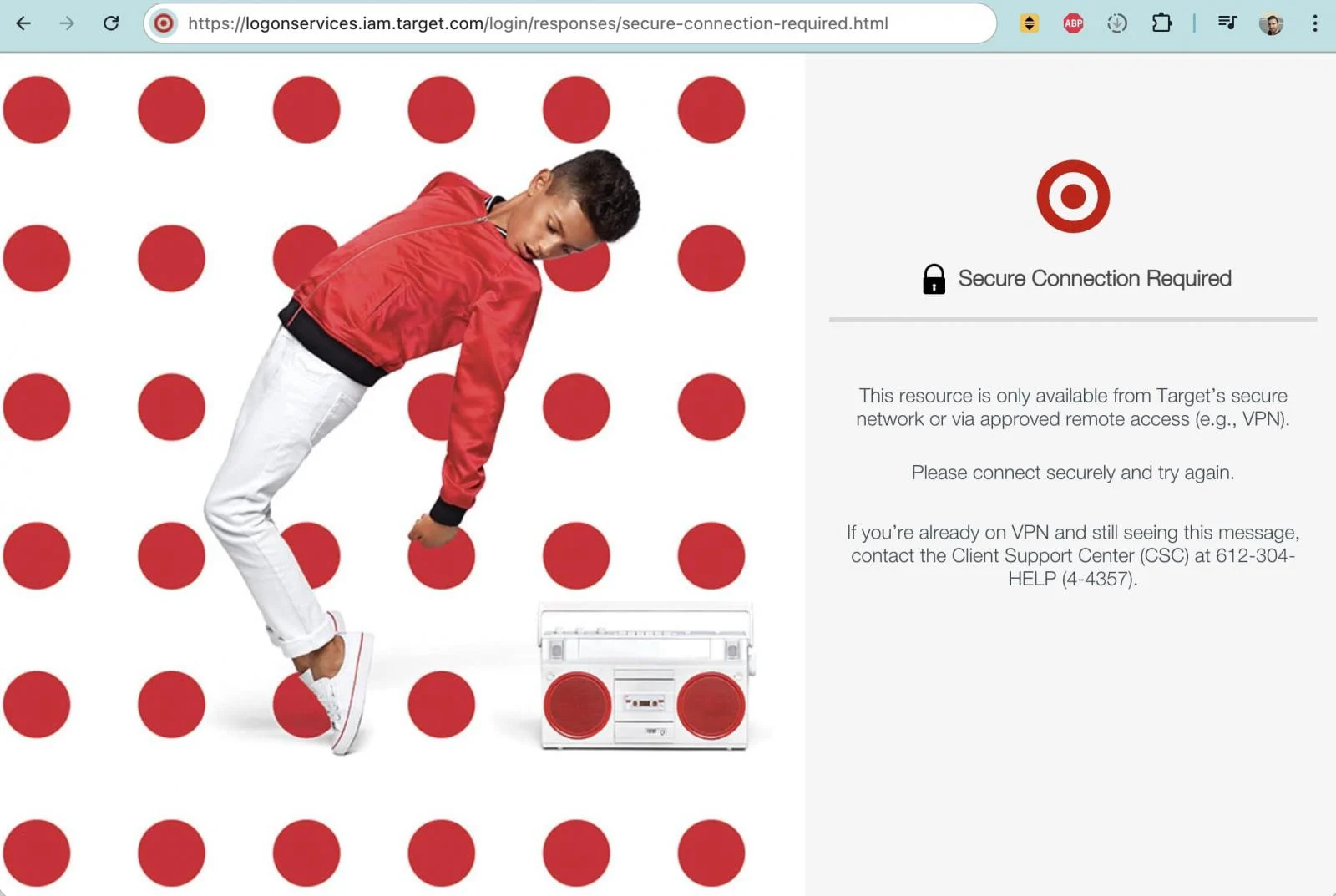 Ο ιστότοπος git.target.com πριν αποσυνδεθεί (BleepingComputer)