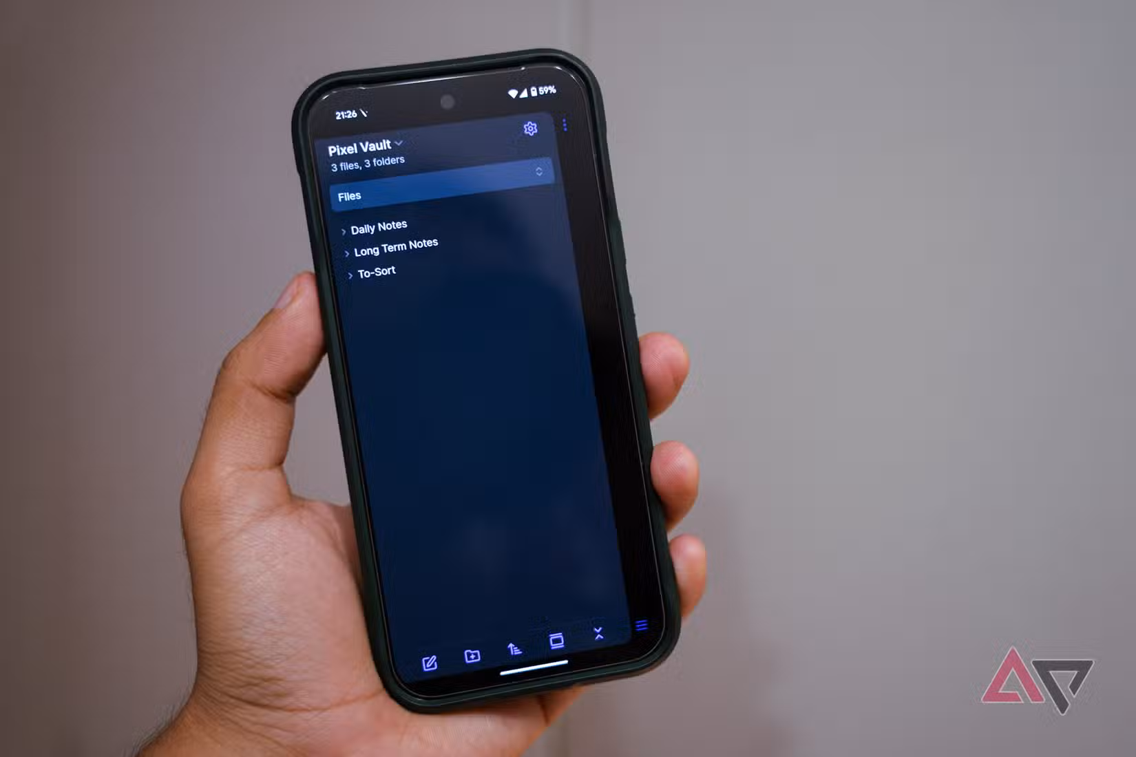Obsidian Pixel Vault με φακέλους