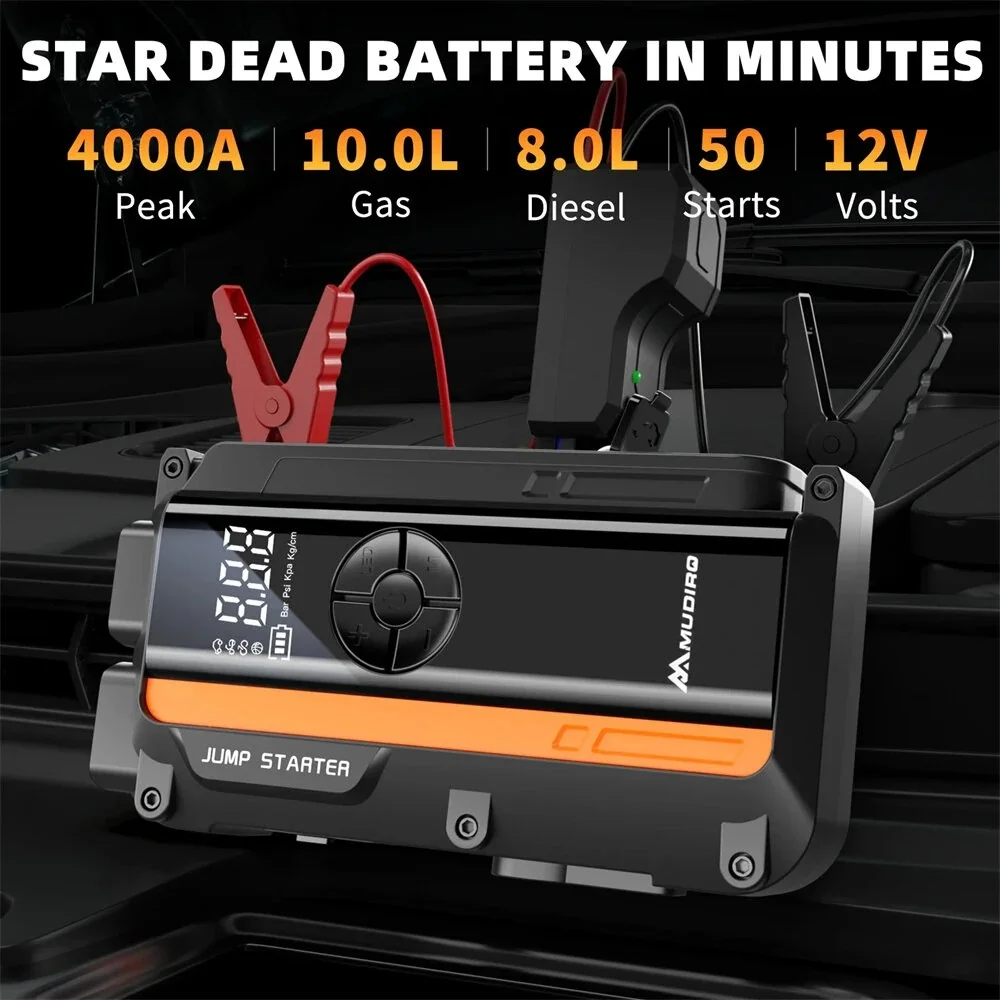 Mudiro M-JA1 : Εκκινητής αυτοκινήτου με αεροσυμπιεστή και 4000A ισχύ για κάθε ανάγκη στο δρόμο