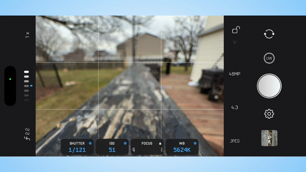 Χειροκίνητη εστίαση της εφαρμογής ProCam.